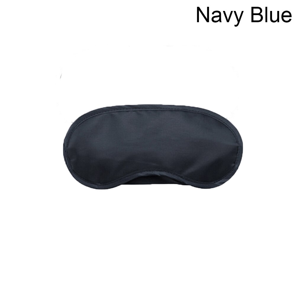 1 Pc Kleurrijke Gladde Polyester Eye Mask Blindfold Eye Slapen Comfort Aid Schaduw Patch Reizen Househood Ontspannen Accessoire Gereedschappen: Navy blue