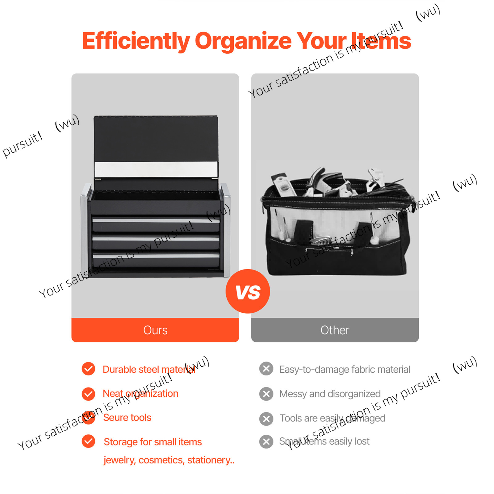 Metalowa skrzynka narzędziowa z 3 szufladami, 8,6 cala, przenośna, z podkładkami strąk nogi i łożyskami kulkowymi, malowana proszkowo, robić przechowywania narzędzi w garażu.