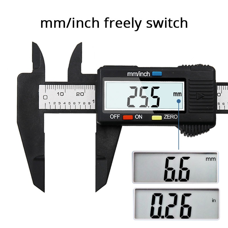 Pied à coulisse électronique numérique LCD 0-150mm, micromètre à Fiber de 6 pouces, outil de mesure précis, règle de paquimètre numérique