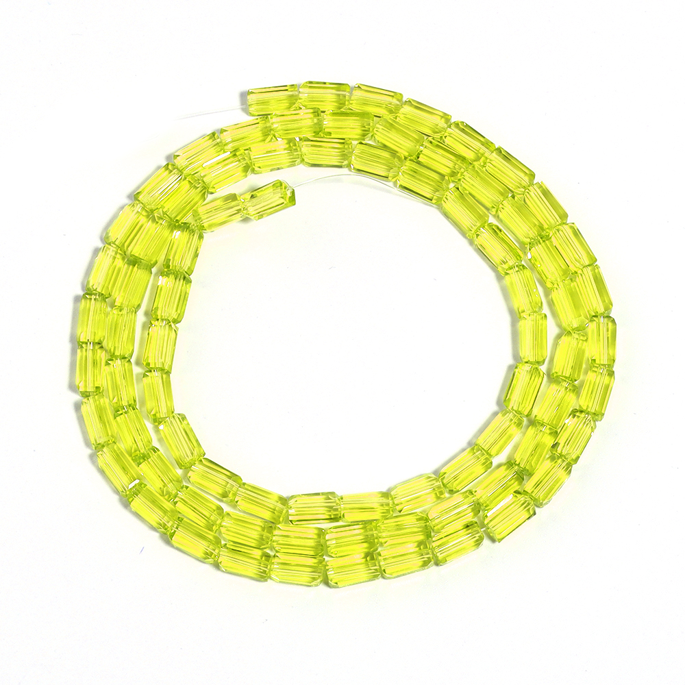 1 hebra de cuentas de cristal rectangulares, cuentas sueltas coloridas para fabricación de joyería, pulseras DIY, accesorios para collares hechos a mano: S / Castaño