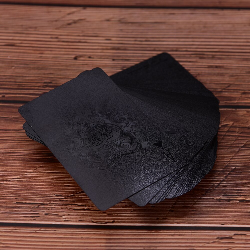Vandtætte sorte spillekort plastkort indsamling sorte diamant poker kort standard spillekort: Sort