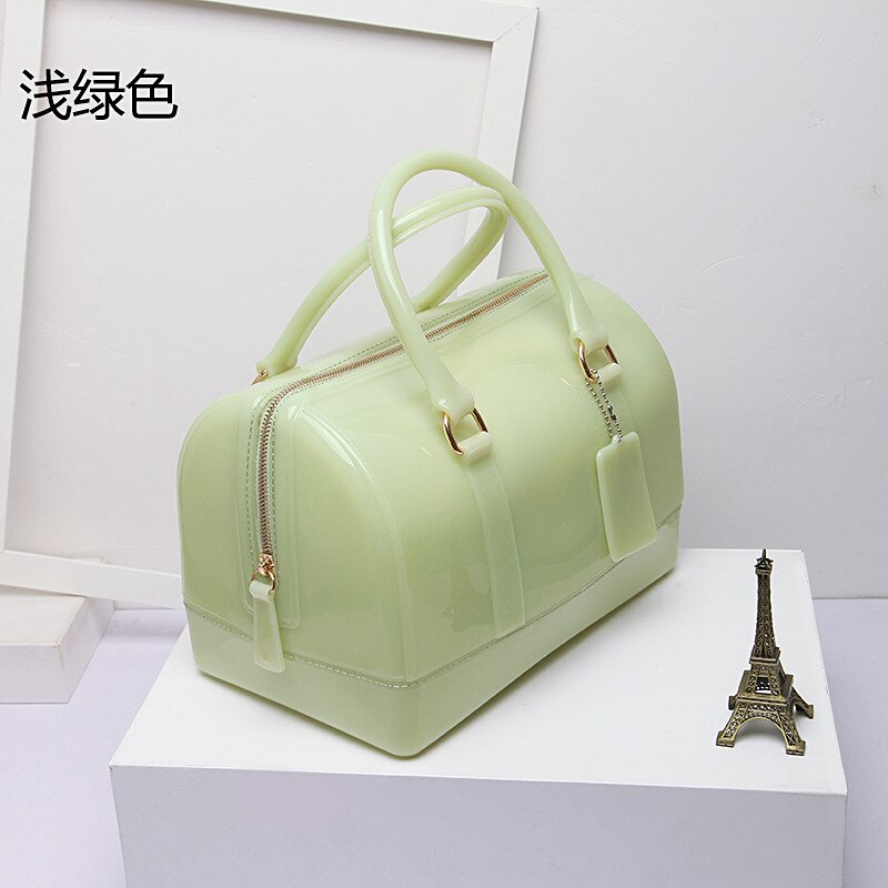 Estate Dolce Della Caramella Della Gelatina Del Silicone Borse Della Borsa Delle Donne Casual Tote Borse Delle Signore di Spalla Crossbody Borse Da Spiaggia Ragazze di Sesso Femminile Bolsos: Light Green