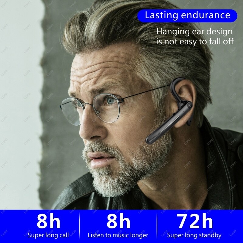 OhrbüGel-Headset Drahtlose Bluetooth-kompatibel Kopfhörer mit Zwei Micphone Lärm abbrechen Reduktion Ohr Handys Mic Volumen Kontrolle