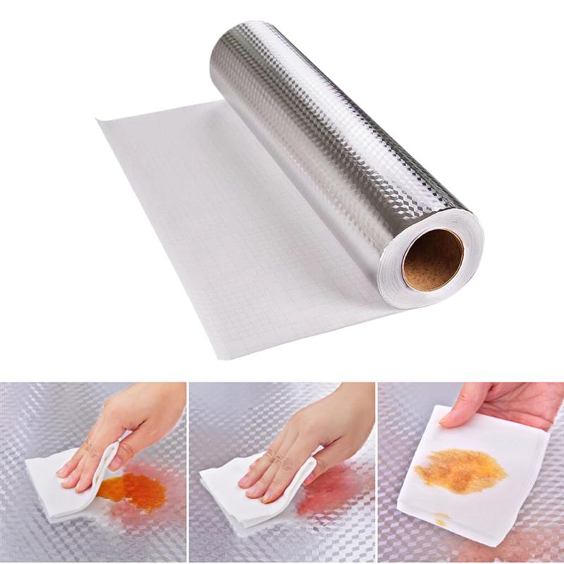 Selvklæbende varmebestandig vandtæt aluminiumsfolie papir fedt-bevis oliesikker lækagesikker væg klistermærke køkkenartikler