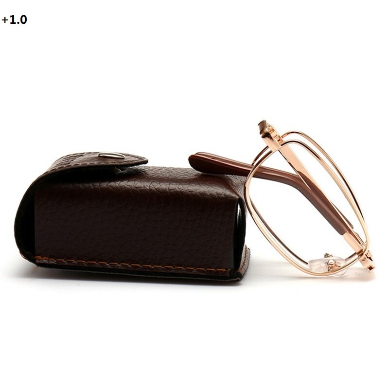 Inklapbare Leesbril Voor Mannen Vrouwen Inklapbare Metalen Lenzen Voor Verziendheid Dioptrie 1,0, 1,5, 2,0, 2,5, 3,0 3,5 4,0: 1.0