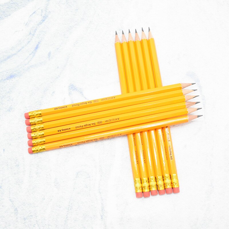 12 Pcs/Box HB Wood Pencil HB Standard Pencil Set School Children Stationery Sketch Draw