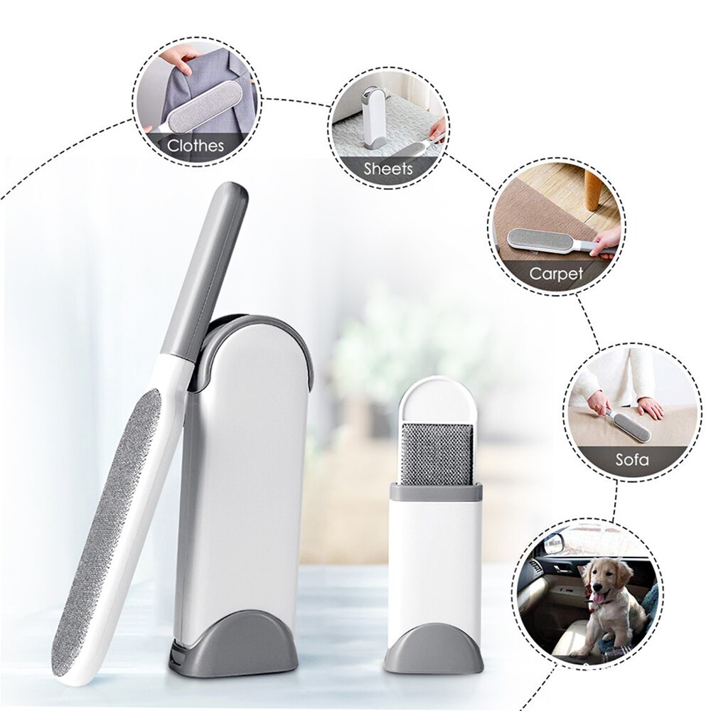 Pet Hair Remover Brush Dog Cat Hair Remover Pet CombTool Fur Brush Base Double-Side Furniture Sofa Clothes Cleaning Lint Brush