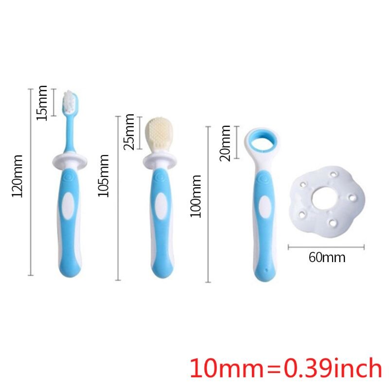Baby Tandenborstels Set Tong Training Veiligheid Cover Zachte Gezonde Baby Tanden Poetsen