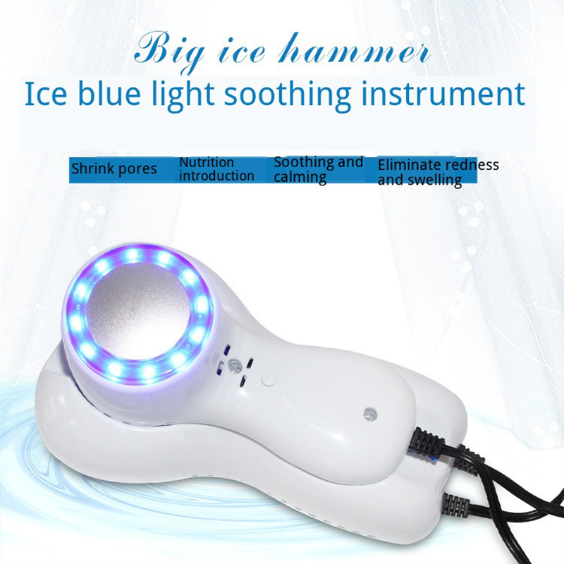 Multifunctioneel ultrasoon koud led blauw licht schoonheidsapparaat facelift vibratie massager huidverzorging lichaamsverzorgingsinstrument