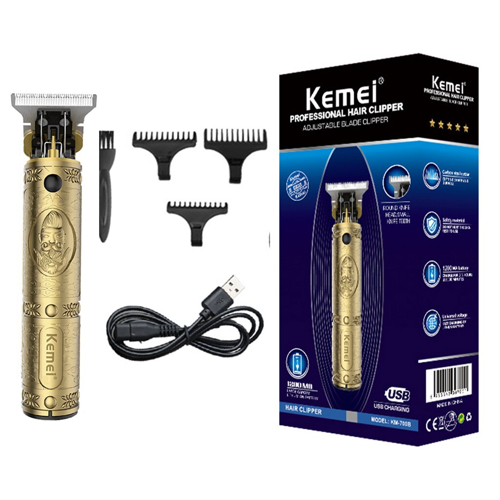 Kemei Professionele Tondeuse Pro Li Outliner Elektrische Tondeuse Usb Baard Trimmer Haar Snijmachine Voor Mannen Km 700B