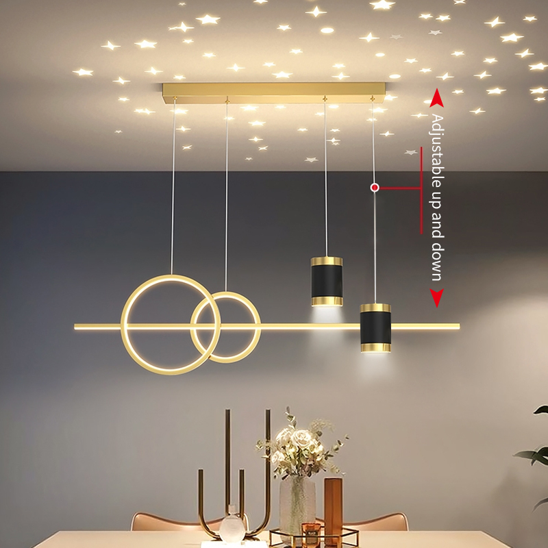 Restaurantbelysning 100cm lange striper dekorasjon spisebordlampe stue restaurant moderne ledet-pendellampe lysarmatur