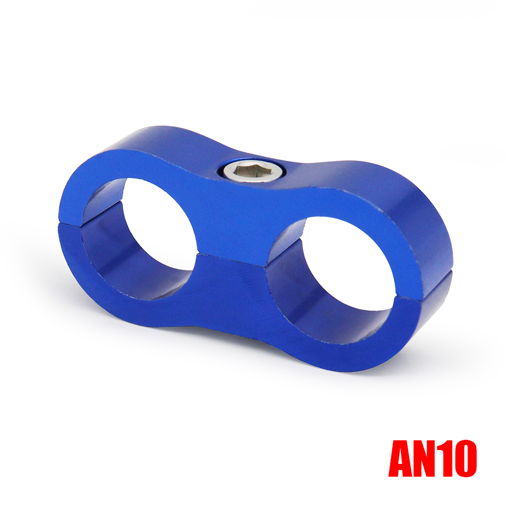 AN4 AN6 AN8 AN10 AN12 abrazadera de línea de manguera de goma trenzada, separador de línea anodizado de aluminio, Kit de abrazadera divisora, negro/rojo/azul: YELLOW