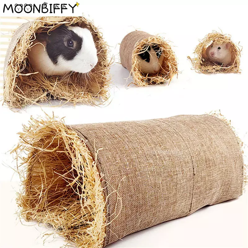 Animal de compagnie lapin Tunnel jouet lapin cochon d'inde Chinchilla herbe nid Hamster tapis ours doré cochon d'inde nid tapis arc Tunnel jouets