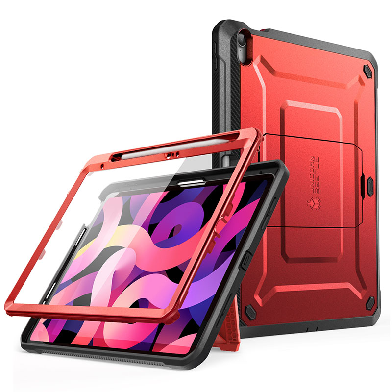 For iPad 10.9" ) / iPad 11" ) Case SUPCASE UB PRO with Built-in Screen Protector & Kickstand Protective Tablet Case: Red
