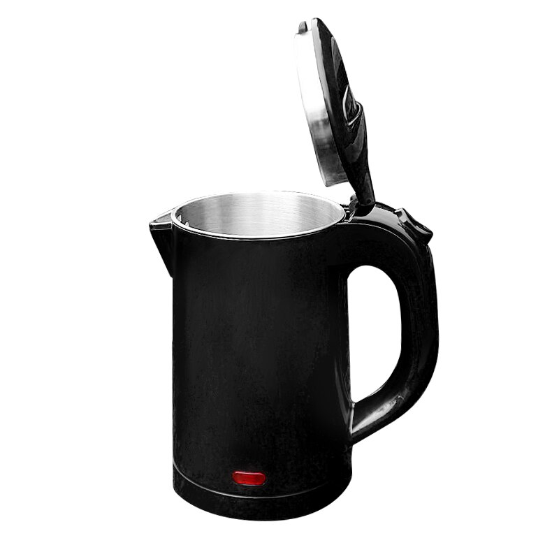 Pokój hotelowy mała pojemność mini dwupokładowa stal nierdzewna 304 0.6L 800W czajnik elektryczny zestaw robić kawy taca na kubki: czarny