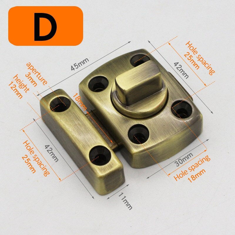 Door Latch Lock Bathroom Door Lock Chrome Toilet Turn Twist Bolt Privacy Catch Latch Tool Any Room Multicoloured: D