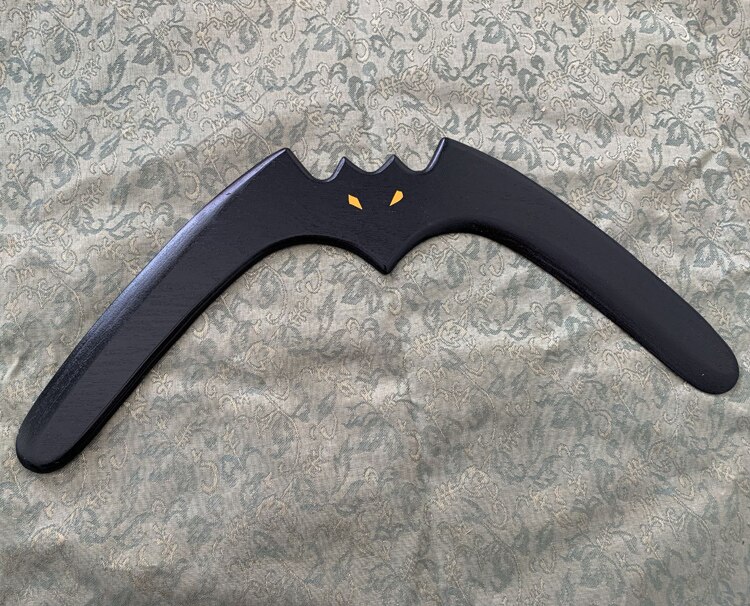 Bat Handmade Wood Wooden Throw And Catch UFO Boomerang Flying Saucer Disc