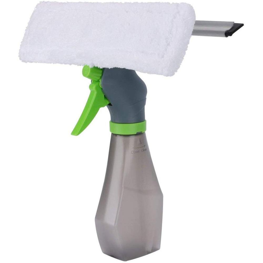 Fönsterputs 3 in 1 spray fönsterputs glasborste skrapa silikontorkare mikrofiber tygkuddesats bilglas renborste: Default Title