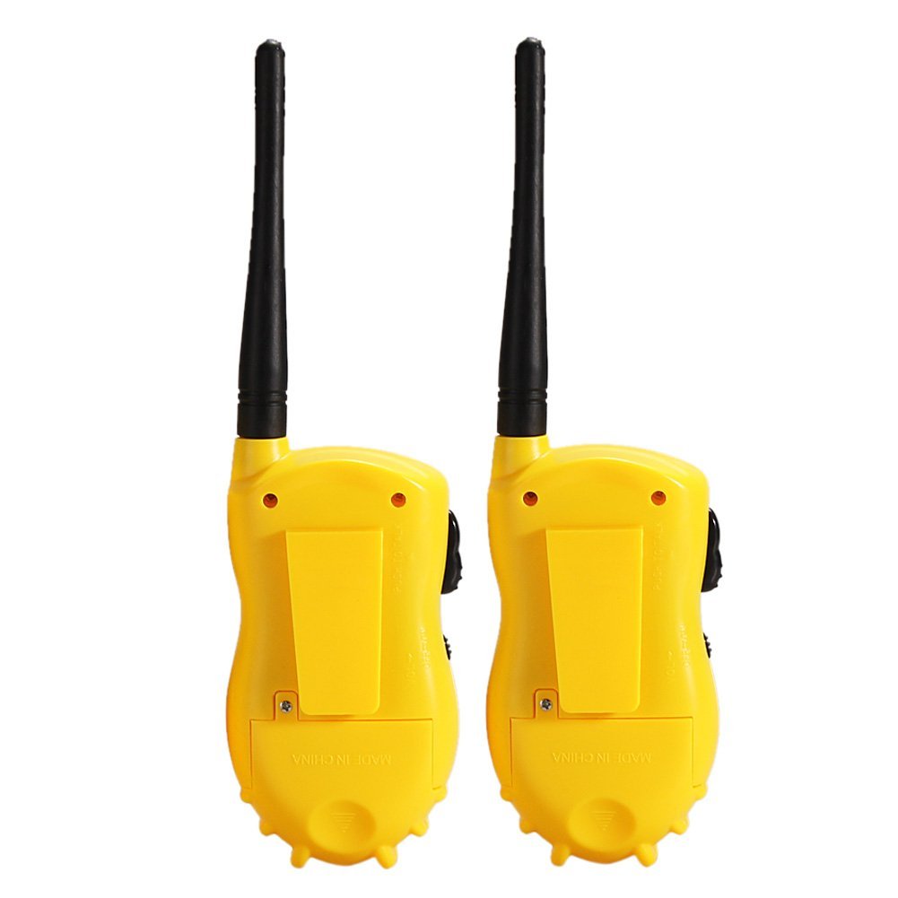 Mach-pakket van twee draagbare walkie-talkies voor kinderen, speelgoed, educatieve spellen, geel