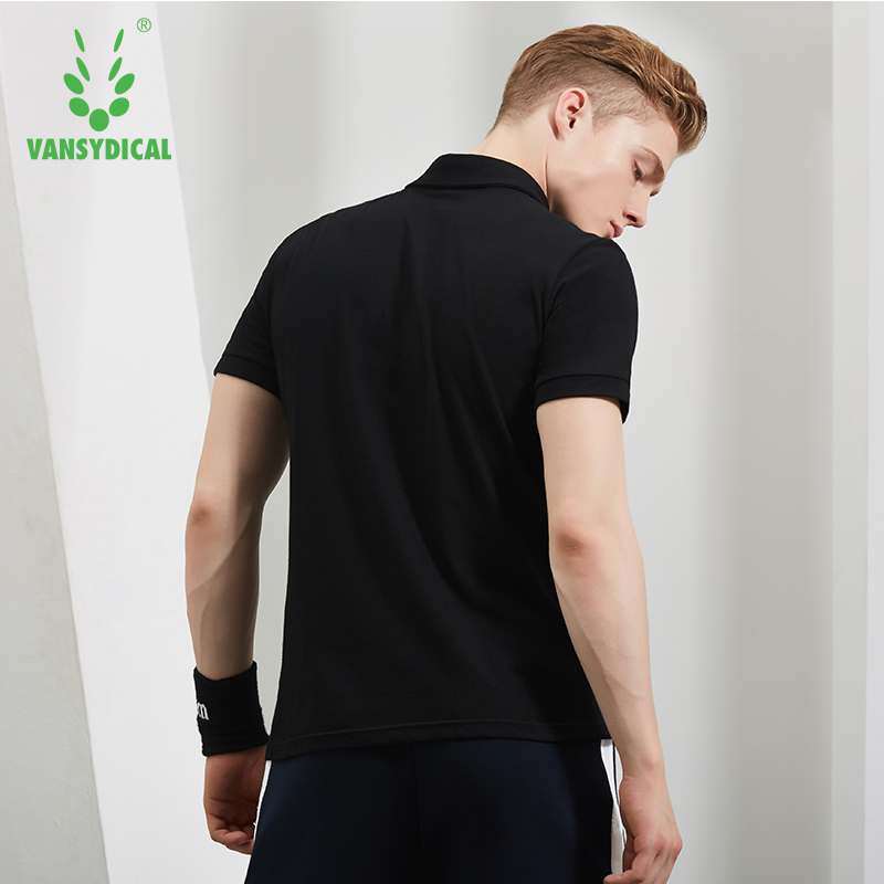 VANSYDICAL Polo Shirt männer solide kurzarm mit Geschmack Tennis Golf Shirt für Sport männer Fitnessstudio kleidung trainieren aktive tragen