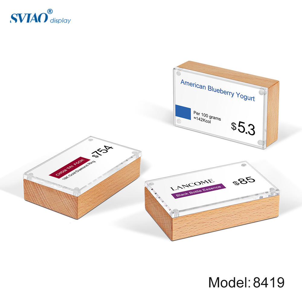 90*54mm Tents Menu Stand Place Wedding Table Name Holders Portrait Style Ad Frame Wood And Magnetic Upright Sign Holder