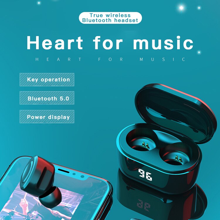 A6 tws trådløse bluetooth in-ear øretelefoner touch kontrol hifi stereo sports headset håndfri opkalds øretelefoner til android ios