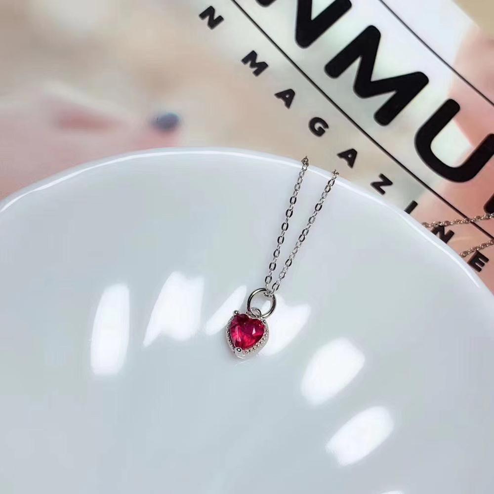 KJJEAXCMY fine jewelry 925 sterling silver inlaid Natural Ruby pendant necklace Female luxurious supports detection popular