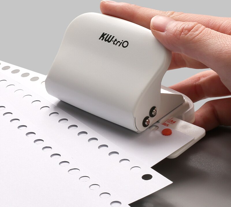 KW-trio 6-Hole Paper Punch Handheld Metal Hole Puncher Capacity 6mm for A4 A5 B5 for Notebook Scrapbook Diary Binding 99H9