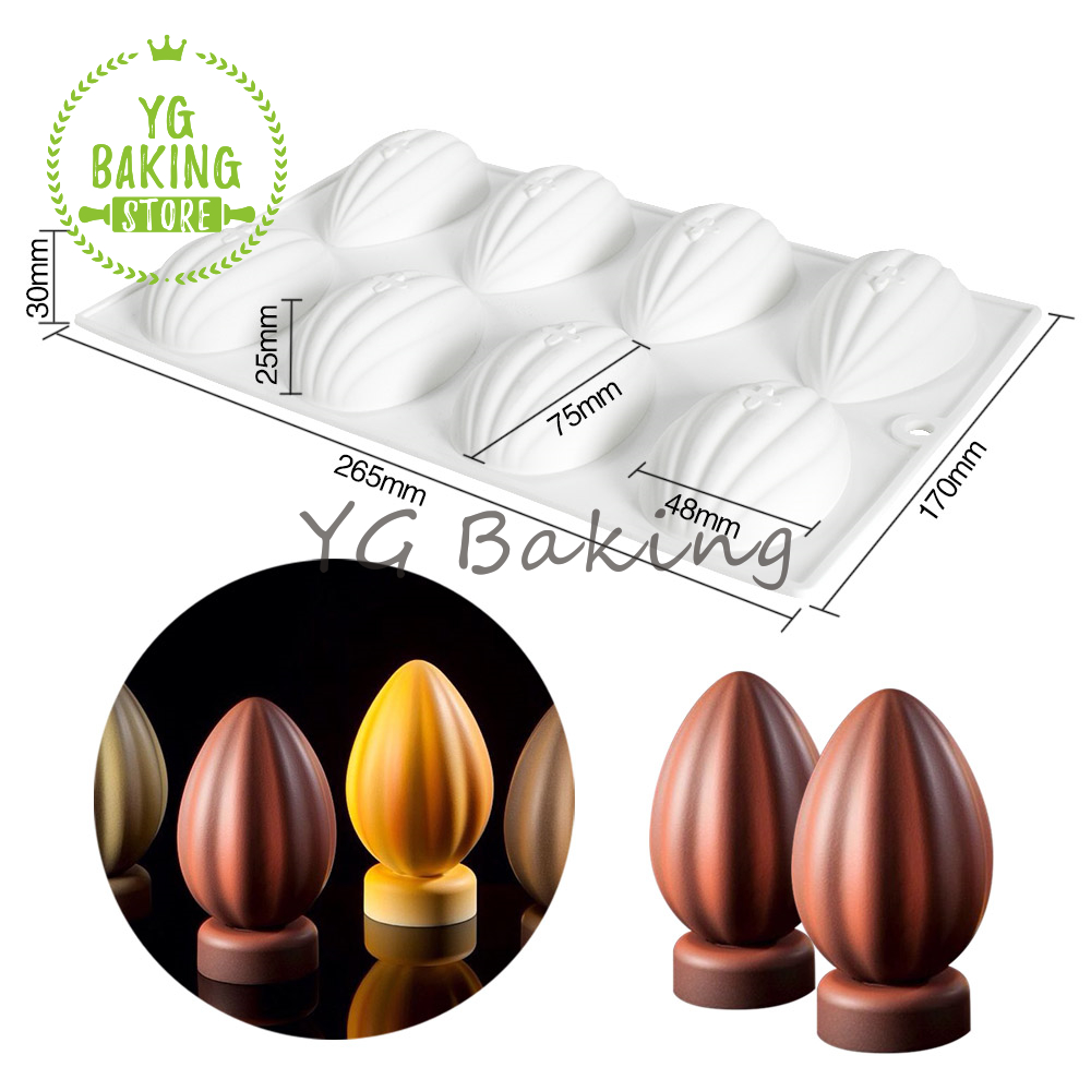 Dorica, varios huevos de Pascua, de molde para Mousse de Chocolate, bricolaje, rompible, molde de silicona para dulces, herramientas de decoración de pasteles, utensilios para hornear: Azul