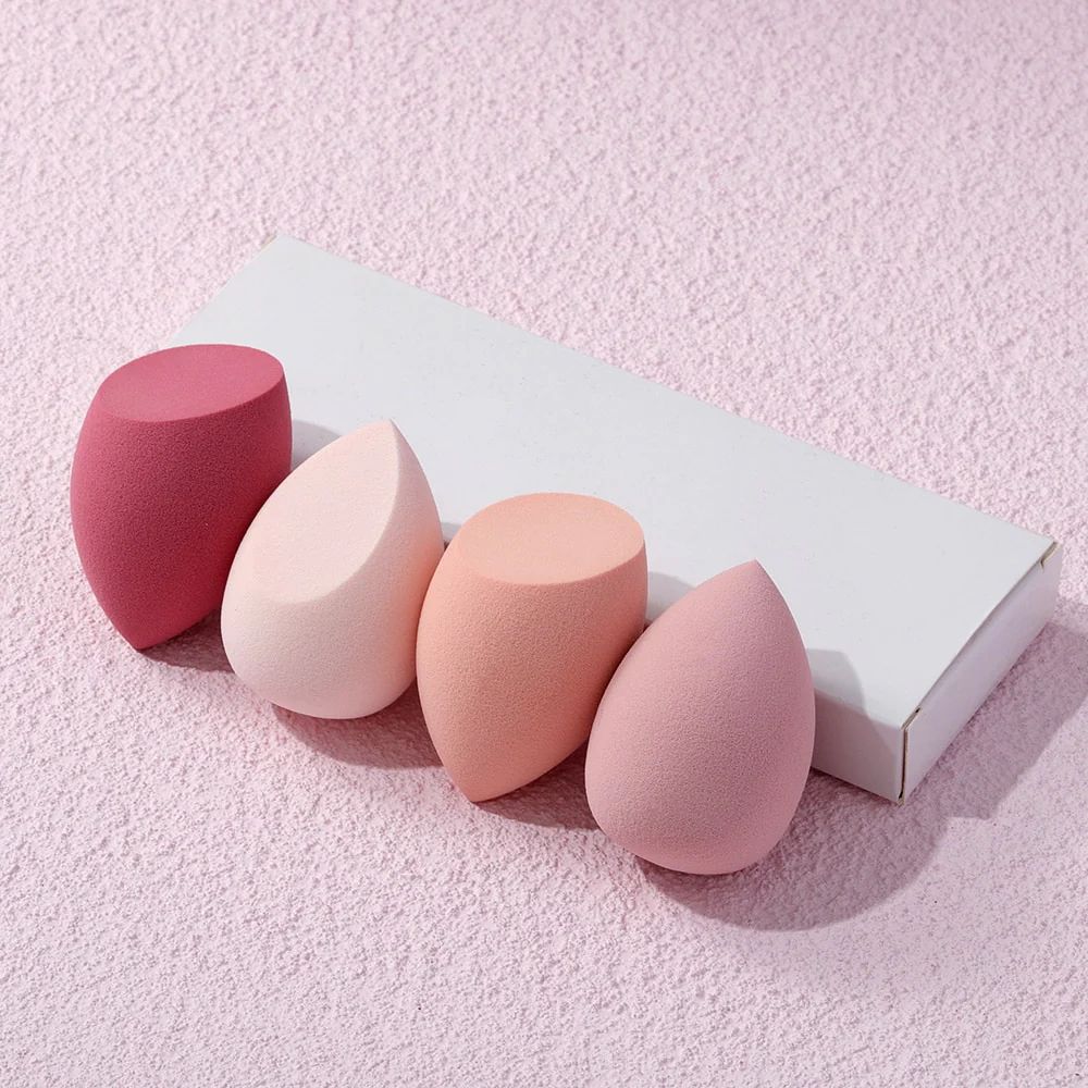 4-delige Beauty Egg Make-up Spons Blenders Beauty Sponzen Foundation Applicator: Roze