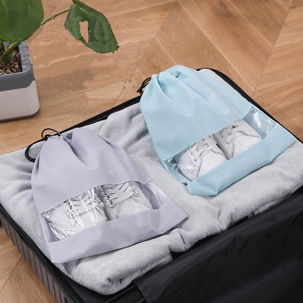 Trekkoord Vergrendeld Shoe Organizer Tassen Stofdicht Schoen Zakken Voor Reizen Niet Geweven Stof Pvc Schoenen Organizer
