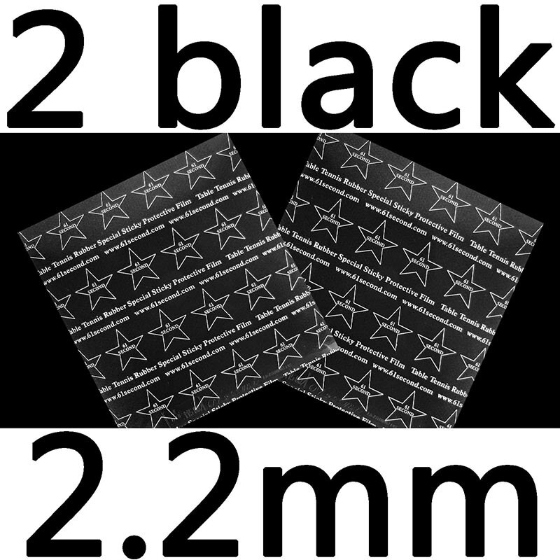 LIGHTNING DS – caoutchouc de Tennis de Table d&#39;entraînement 2x61 secondes avec éponge: 2 Black 2.2mm