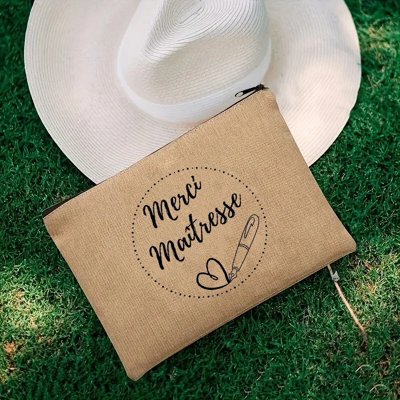 Dank U Leraar Reizen Cosmetische Organizer Make-Up Zakje Merci Maitresse Opbergtas Reizen Parfum Organisator Franse Mini Portemonnee: Sky Blue