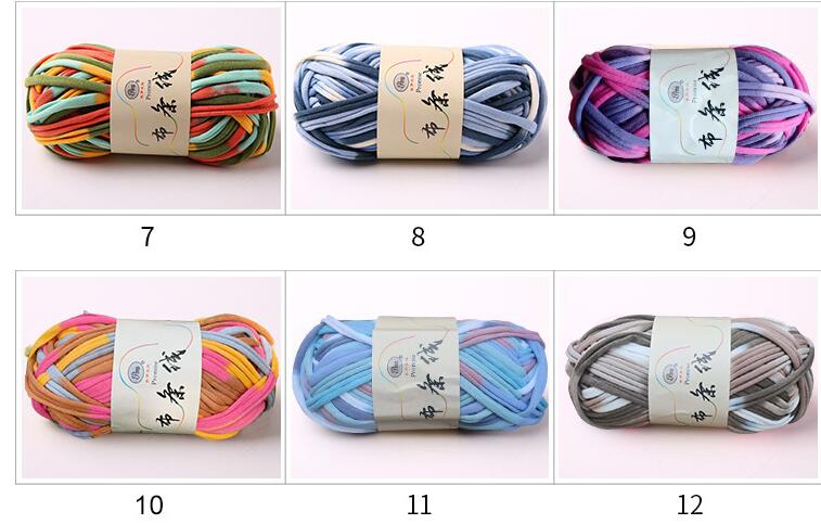 Fils de tissu fantaisie pour sac à crochet | Fil mélangé en coton doux fait à la main, coussin de couverture pour tricot à la main 2cm 30m