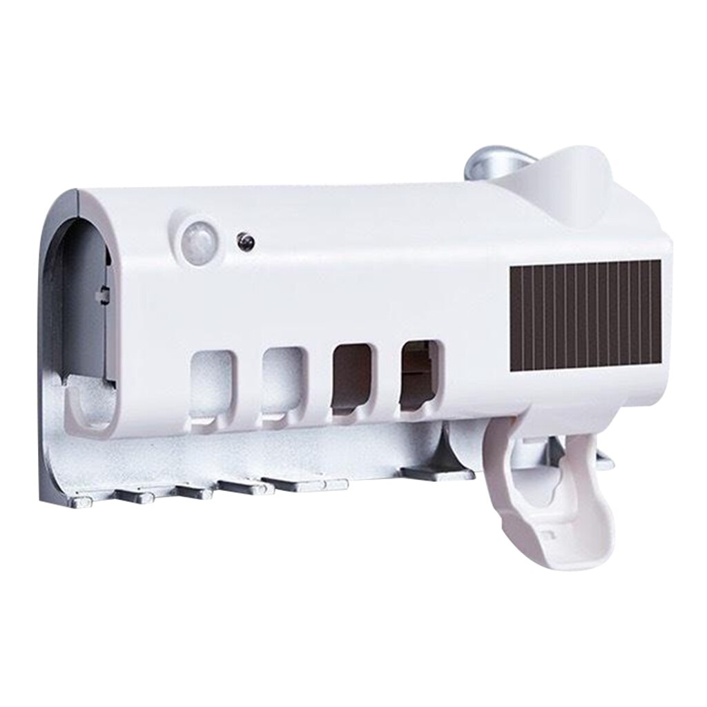 Wall-Mounted UV Light Toothbrush Sterilizer Box Holder Auto Toothpaste Dispenser