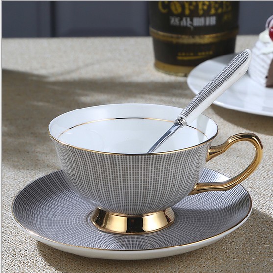 European royal mug bone china gold coffee cup and saucer keramisk te krus brett sett avansert porselen krus drinkware for
