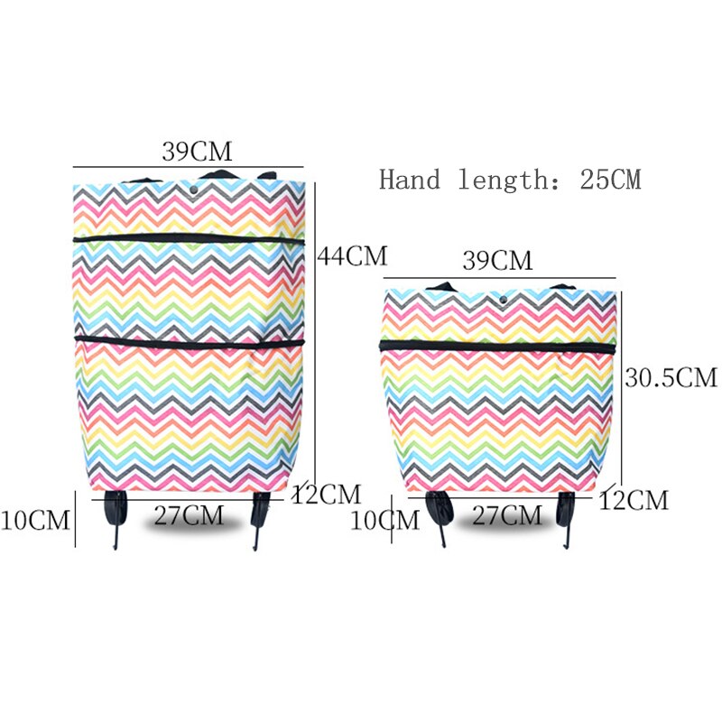 RUPUTIN Opvouwbare Boodschappentas Trolley Tassen Op Wielen Zakken Op Wielen Groenten Winkelen Organisatoren Draagbare Tassen