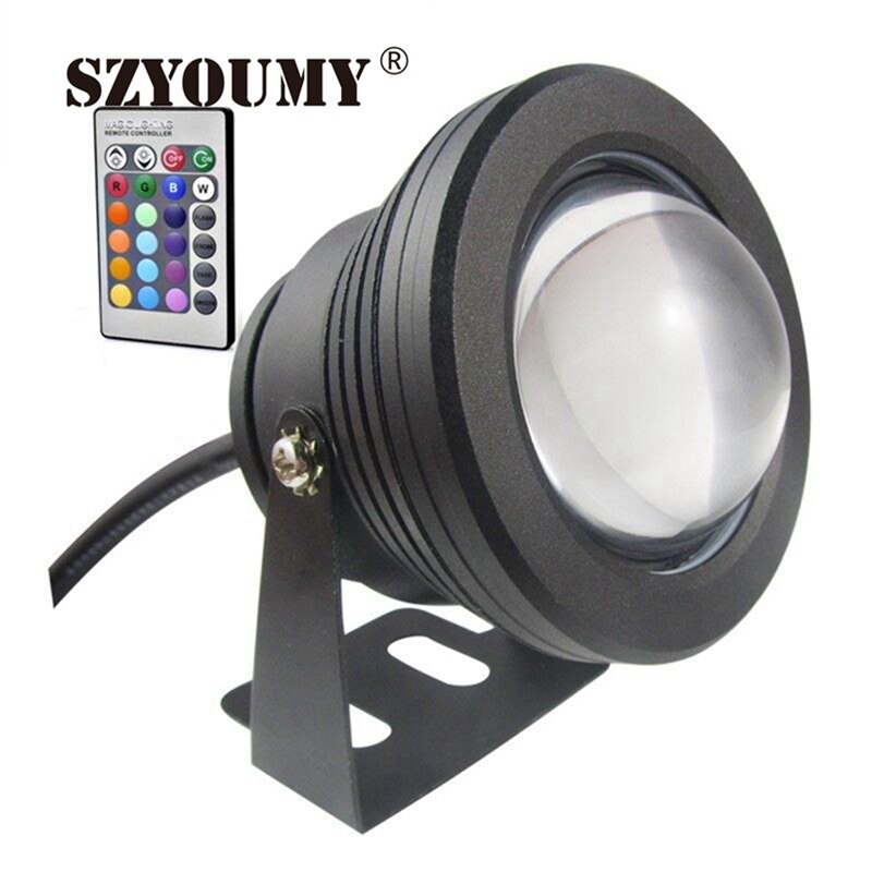 Szyoumy 10w 12v vedenalainen rgb led-valo 1000lm vedenpitävä  ip68 suihkulähde allaslamppu valot 16 väriä ohjaimella