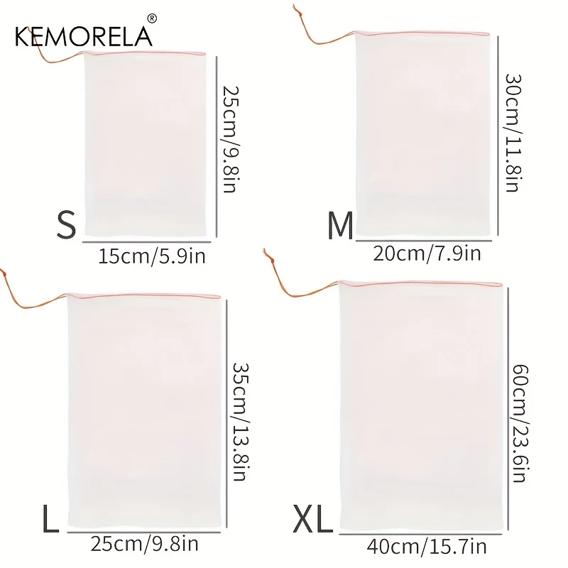 KEMORELA 50 pièces sacs de Protection contre les insectes aux fruits en maille blanche-couvercles Non tissés PP/TPE durables pour garder les insectes oiseaux-idéal pour les fruits