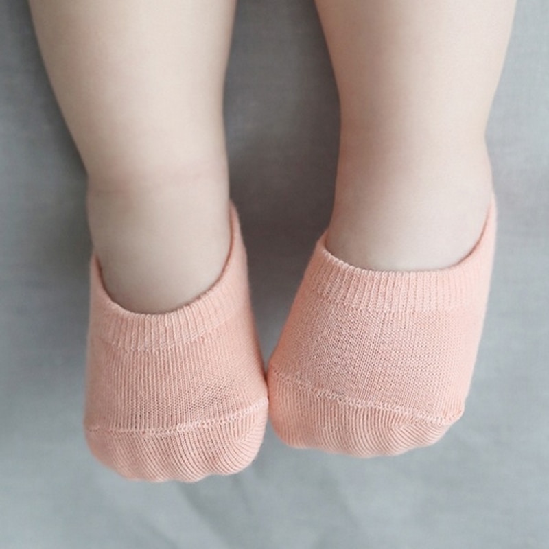 5pairs/Lot Candy Color Born Baby Sock Floor Short Anti Slip Ankle for Infant Boys Girls Solid: pink