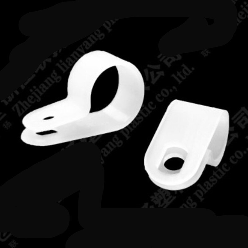 1000 st/lot plast p klämmor svarta slangfästen kabel slitstark r-typ nylon kabel klämma montering fixa elektriska kopplingar