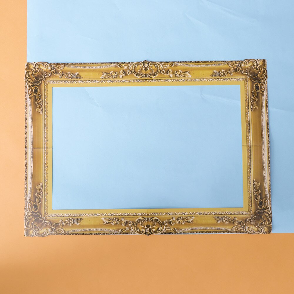 DIY Paper Picture Frame Cutouts Antique Photo Booth Props for Wedding Birthday Party (Gold)