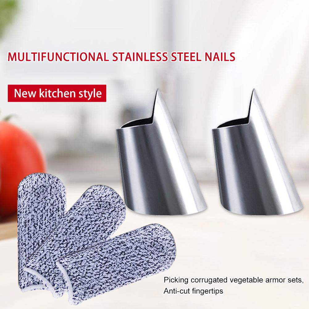 Justerbar grönsaksskärare anti-cut metall fingerskydd praktisk skördeanordning handskydd trädgårdsredskap