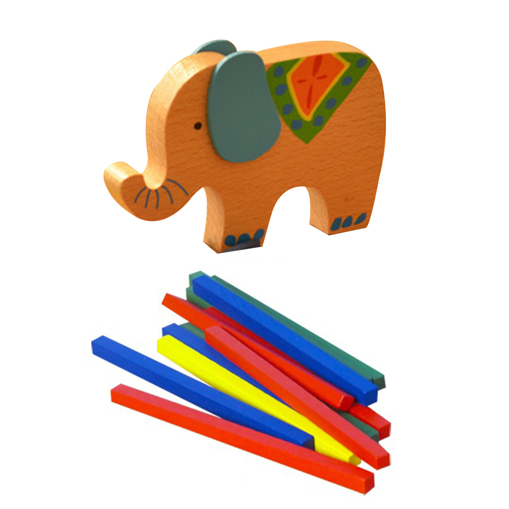 Houten Olifant Kameel Dier Balancing Stack Kleurrijke Blok Ontwikkeling Kids Speelgoed: Elephant