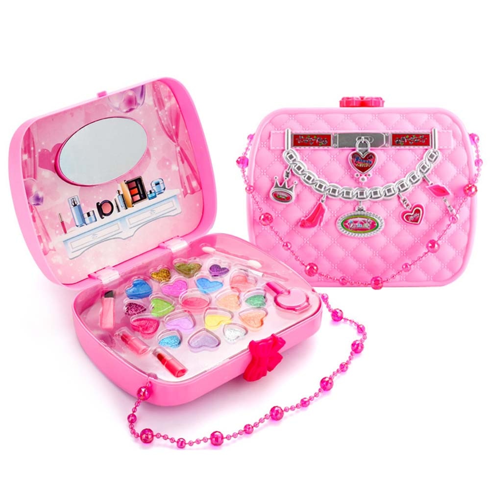 Make Up Toy Pretend Play Kid Makeup Set Safety Non-toxic Makeup Kit Toy for Girls Dressing Cosmetic Travel Box Girls Beauty Toy