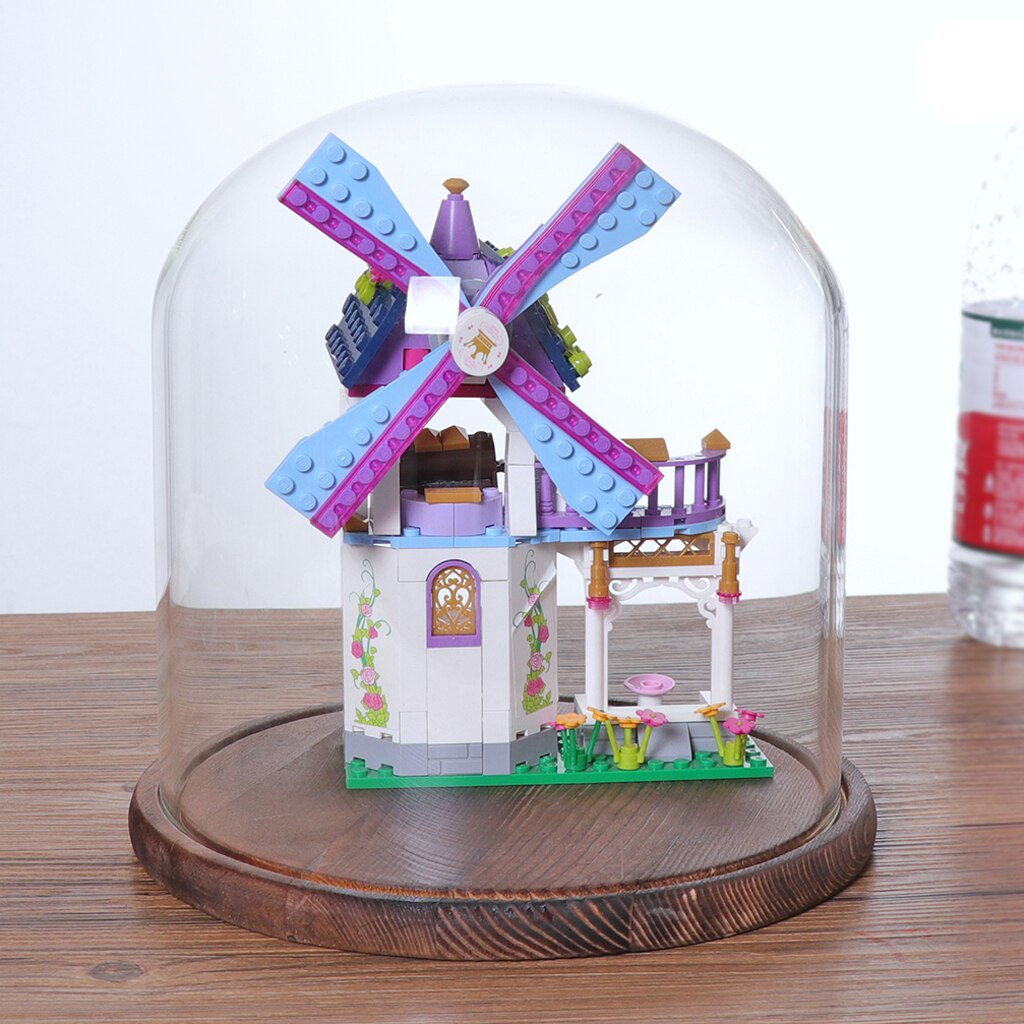 Glass Cover Dome Container with Base for Flower Rope Lights Party Cupcake Display Decor