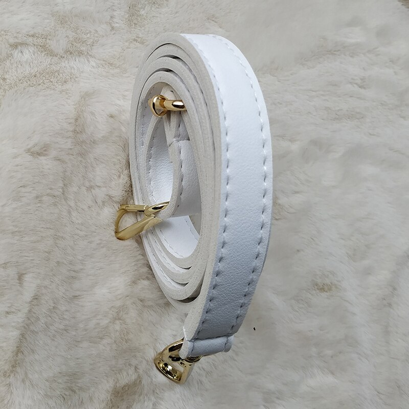 Bolso de hombro tipo bandolera para mujer, de PU, 1 Uds., Correa con asa, Color sólido, DIY, para bolso, cinturones, botón de Metal, accesorios de correa: Blanco