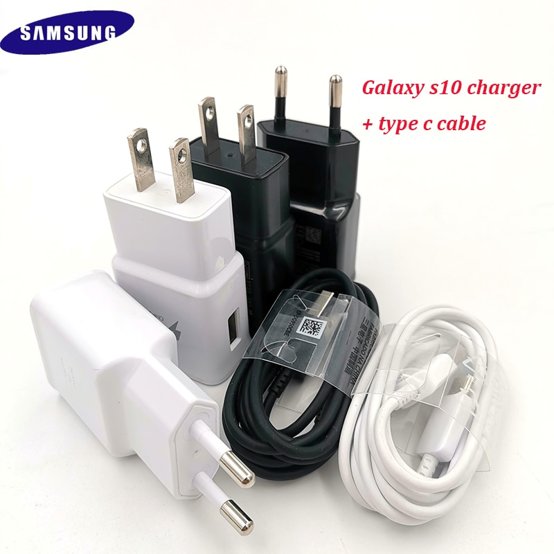 Original para Samsung adaptativo cargador rápido S10 de pared usb de la UE adaptador de tipo C Cable para A70 s9 s8 más s10e Nota 8 10 A50 A60 A80