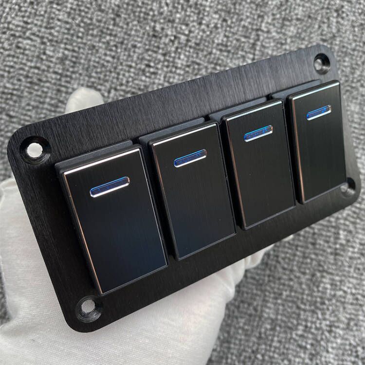 Metal 2-8 Gang Marine Boat Switch Panel LED ON-OFF Rocker Switch Panel For Marine Boat Caravan RV 12V 24V with Cars: PURPLE