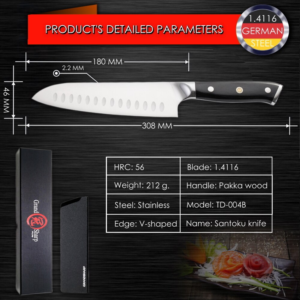Chef Knife Set Germany 1.4116 High Carbon Steel Santoku Boning Cleaver Home Cooking Tools Japanese Kitchen Knives Christmas